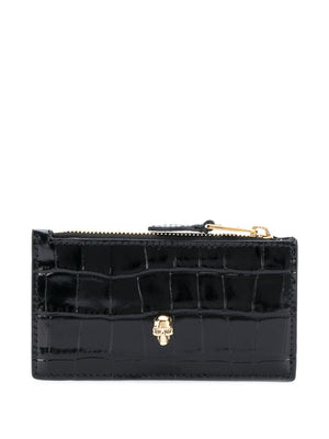 Alexander Mcqueen Alexander McQueen Skull zipped leather card case