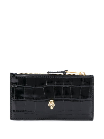 Alexander Mcqueen Alexander McQueen Skull zipped leather card case