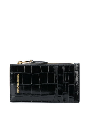 Alexander Mcqueen Alexander McQueen Skull zipped leather card case