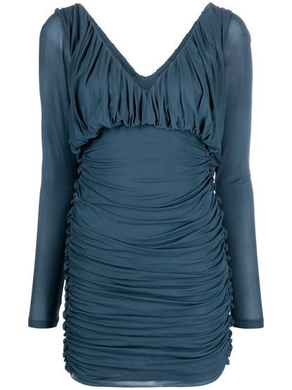 Saint Laurent Saint Laurent draped mini dress