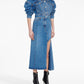 Alexander McQueen denim midi skirt