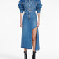 Alexander McQueen denim midi skirt