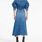 Alexander McQueen denim midi skirt