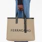 Ferragamo Ferragamo logo-embossed leather tote bag