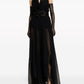 Dolce & Gabbana Dolce & Gabbana Long silk chiffon dress with floral appliqué