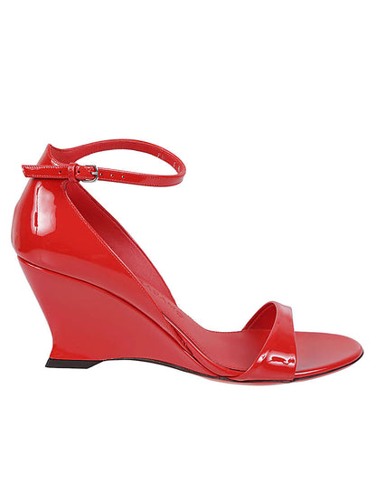 Ferragamo Ferragamo leather wedge sandals with open toe