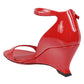 Ferragamo Ferragamo leather wedge sandals with open toe