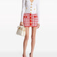Balmain Balmain Gingham fine-knit miniskirt