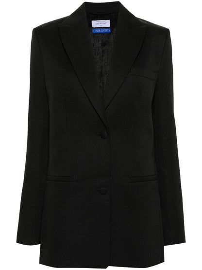 Off White Off White single-breasted virgin-wool blazer