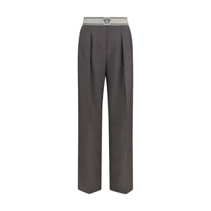 Versace Gray Wool Oves Aries Pants