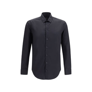 Giorgio Armani Black Cotton Dress Shirt