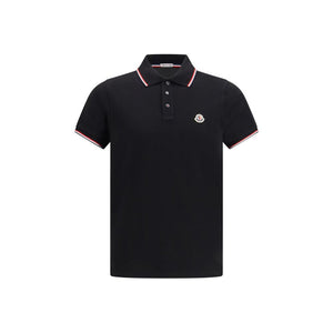 Moncler Black Cotton Polo Shirt