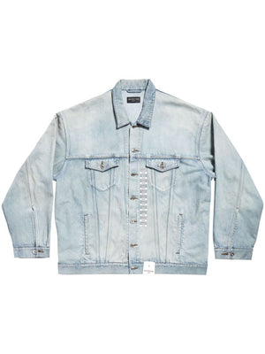 Balenciaga Balenciaga Denim jacket with flap pockets and drop shoulder