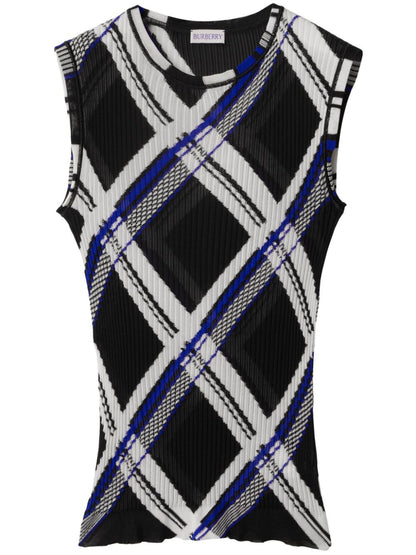 Burberry Burberry checked silk top