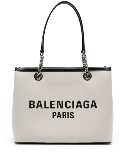 Balenciaga Balenciaga Logo Print Canvas Tote Bag