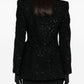Balenciaga Balenciaga Hourglass tweed-texture padded-shoulder wool-blend blazer
