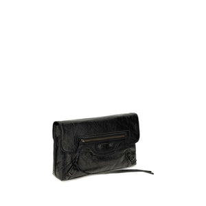 Balenciaga Black Lamb Ovis Aries Aries Clutch Bag