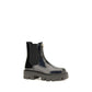 Prada Black Calf Leather Bos Taurus Chelsea Boots