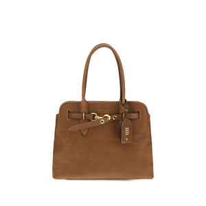 Miu Miu Brown Calf Leather Bos Taurus Shoulder Bag