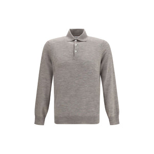 Brunello Cucinelli Gray Cashmere Polo Shirt