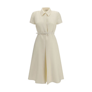 Fendi Beige Wool Oves Aries Casual Dress