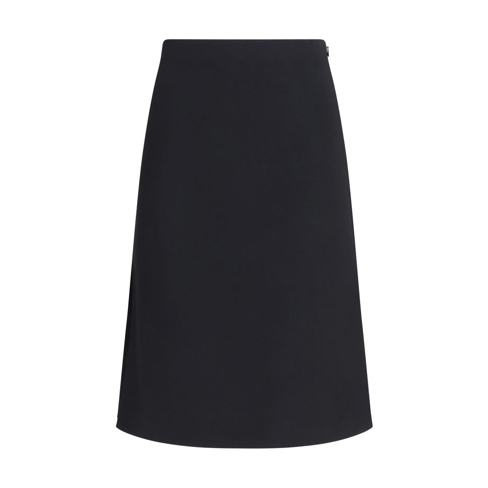 Fendi Black Wool Oves Aries Midi Skirt