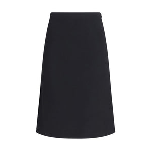Fendi Black Wool Oves Aries Midi Skirt