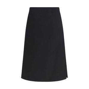 Fendi Black Wool Oves Aries Midi Skirt