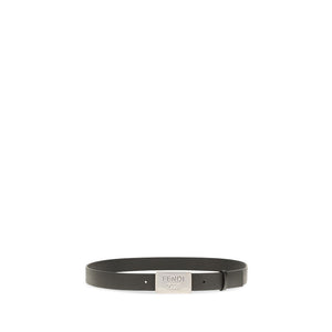 Fendi Black Calf Leather Bos Taurus Regular Belt