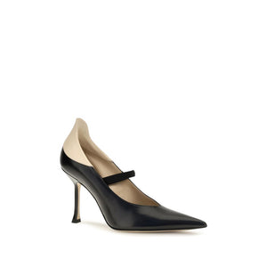 Fendi Black Calf Leather Bos Taurus High Heel Pumps