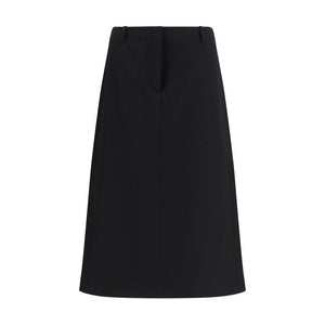 Fendi Black Wool Oves Aries Midi Skirt