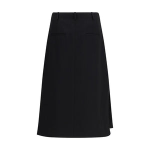 Fendi Black Wool Oves Aries Midi Skirt