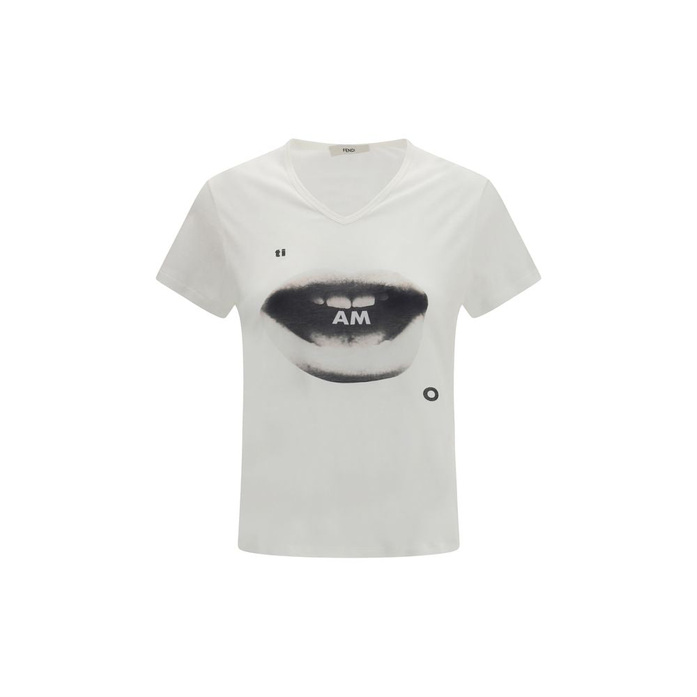 Fendi White Cotton T-Shirt