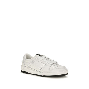 Fendi White Calf Leather Bos Taurus Athletic Sneakers