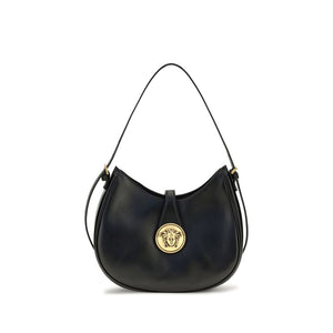Versace Black Calf Leather Bos Taurus Shoulder Bag