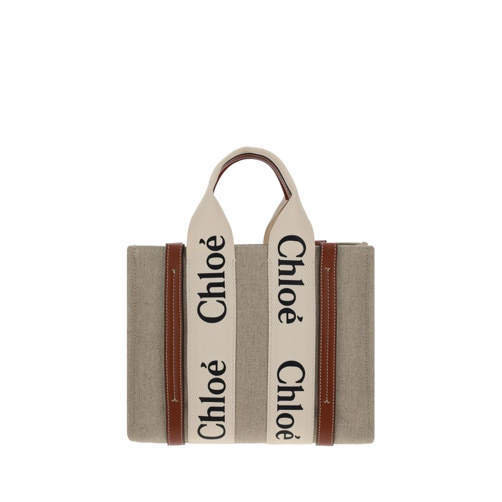 Chloé Brown Linen Handbag