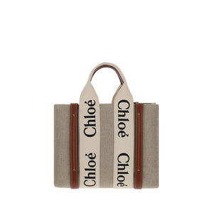 Chloé Brown Linen Handbag