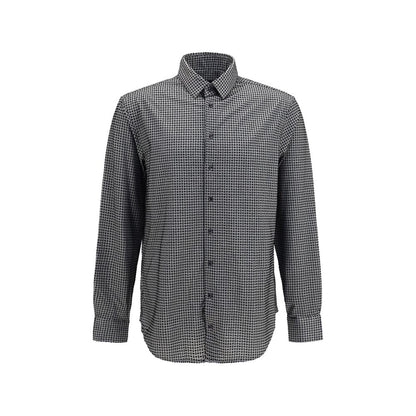 Giorgio Armani Gray Cotton Pattern Shirt