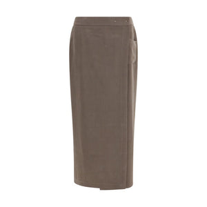 Giorgio Armani Brown Silk Long Skirt