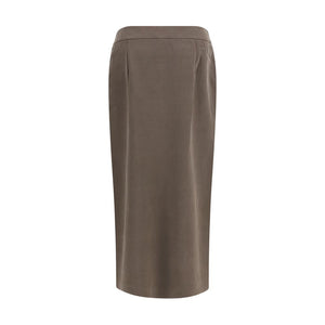Giorgio Armani Brown Silk Long Skirt