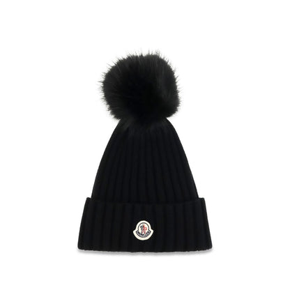 Moncler Black Wool Oves Aries Beanie