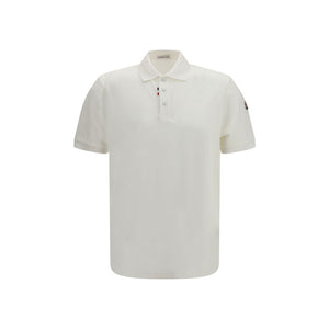 Moncler White Cotton Polo Shirt