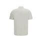 Moncler White Cotton Polo Shirt