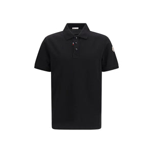 Moncler Black Cotton Polo Shirt