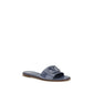 Valentino Garavani Blue Calf Leather Bos Taurus Flat Sandals