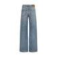 Saint Laurent Blue Cotton High-Waisted Jean