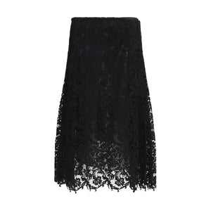 Fendi Black Silk Midi Skirt