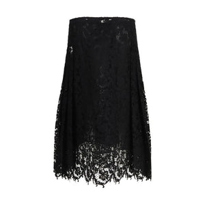 Fendi Black Silk Midi Skirt