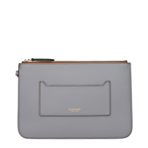 Burberry Gray Leather Clutch Bag