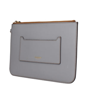Burberry Gray Leather Clutch Bag